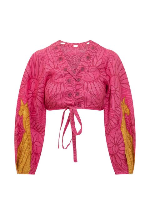 FARM Rio eyelet blouse - Pink - zdjęcie produktu nr 1