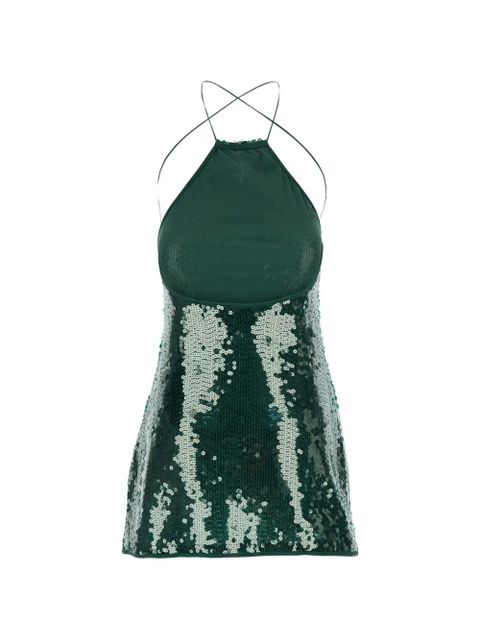 Oséree sequin-embellishment cross-strap mini dress - Green - zdjęcie produktu nr 2