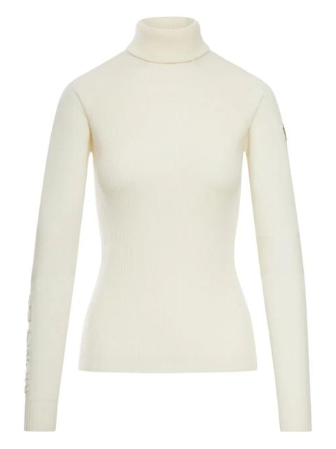 Moncler Grenoble roll-neck logo-patch sweater - Neutrals - zdjęcie produktu nr 1
