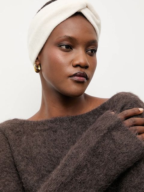 Answear.LAB opaska wełniana kolor beżowy - zdjęcie produktu nr 1