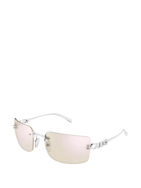 Gucci Eyewear rimless rectangle-frame sunglasses - Silver - zdjęcie produktu nr 2