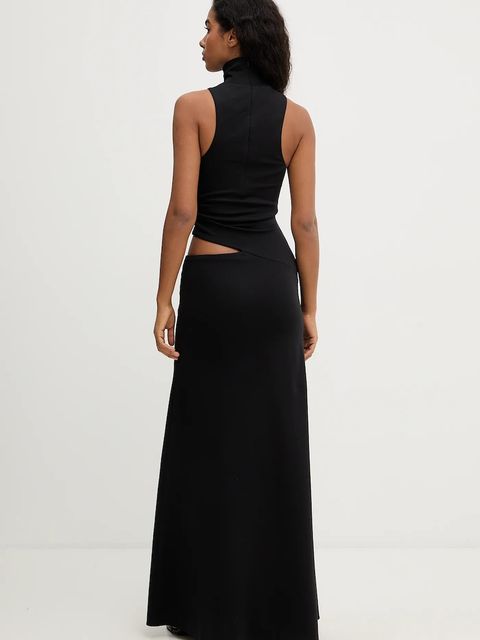 La Mania sukienka ASHER kolor czarny maxi rozkloszowana ASHER