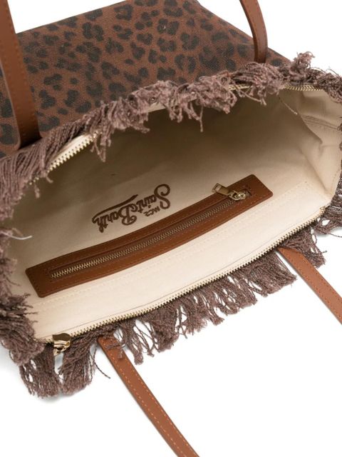 MC2 Saint Barth City fringed leopard-print tote bag - Brown