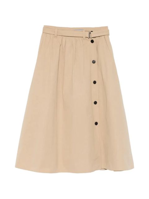 Prada button belted midi skirt - Neutrals - zdjęcie produktu nr 1