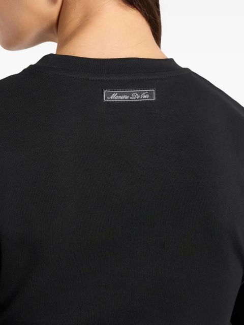 Manière De Voir Pauline ruched asymmetric T-shirt - Black