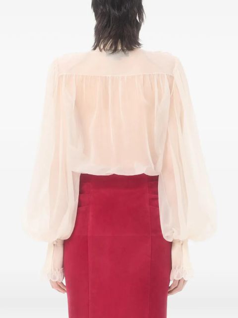 Valentino Garavani embroidered organza shirt - Neutrals