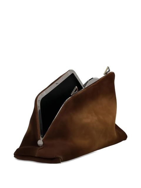 The Attico medium Day Off suede shoulder bag - Brown