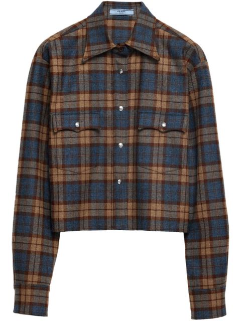 Prada checked wool shirt - Brown - zdjęcie produktu nr 1