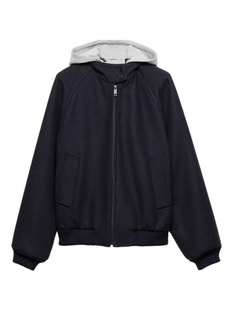 Prada ribbed knit hooded jacket - Blue - zdjęcie produktu nr 1