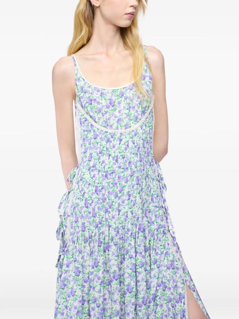 Rabanne floral lace midi dress - White