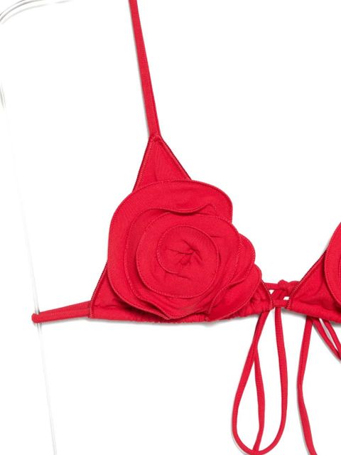 La Reveche Sanya floral-appliqué bikini - Red