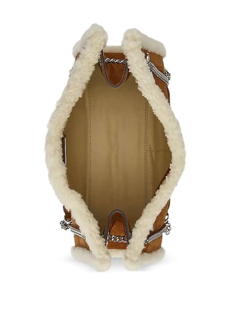 Lauren Ralph Lauren medium Bradley shearling-trim shoulder bag - Brown