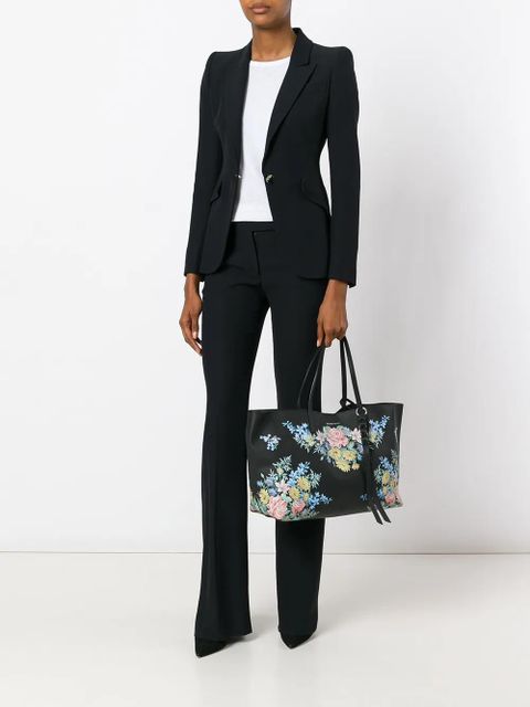 Alexander McQueen floral tote bag - Black - zdjęcie produktu nr 2
