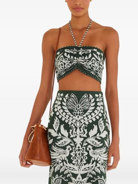 FARM Rio Miranda beaded halter top - Green - zdjęcie produktu nr 1