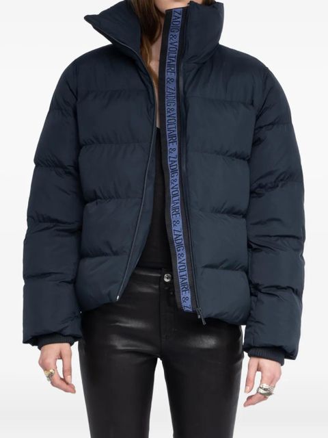 Zadig&Voltaire quilted logo-tape puffer jacket - Blue