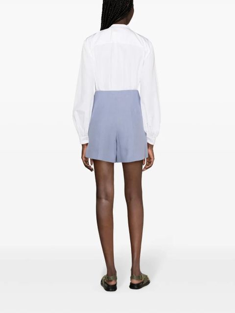 Chloé bow-detailed high-rise shorts - Blue