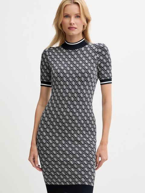 Guess sukienka kolor granatowy mini dopasowana - zdjęcie produktu nr 1