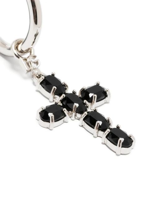 Dolce & Gabbana cross-charm hoop earrings - Silver