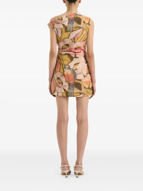 SIR. abstract-print mini dress - Neutrals