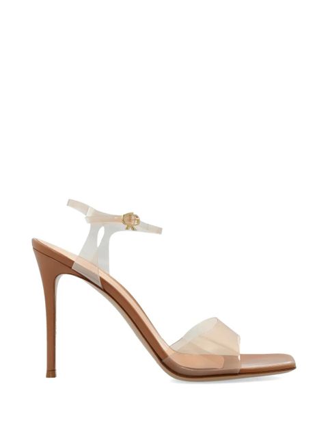 Gianvito Rossi Cher square toe leather heeled sandals - White - zdjęcie produktu nr 1