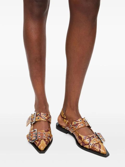 GANNI Feminine ballet lats - Brown