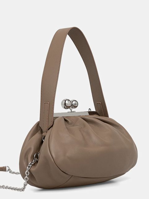 Weekend Max Mara torebka skórzana CUBICO kolor szary 2615511174600