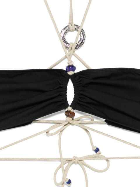 ISABEL MARANT Analia ring bead bikini top - Black