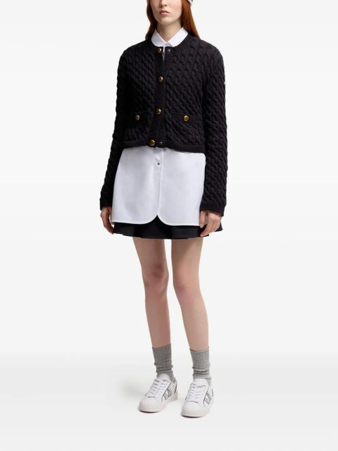 Moncler cable-knit button-up cardigan - Blue