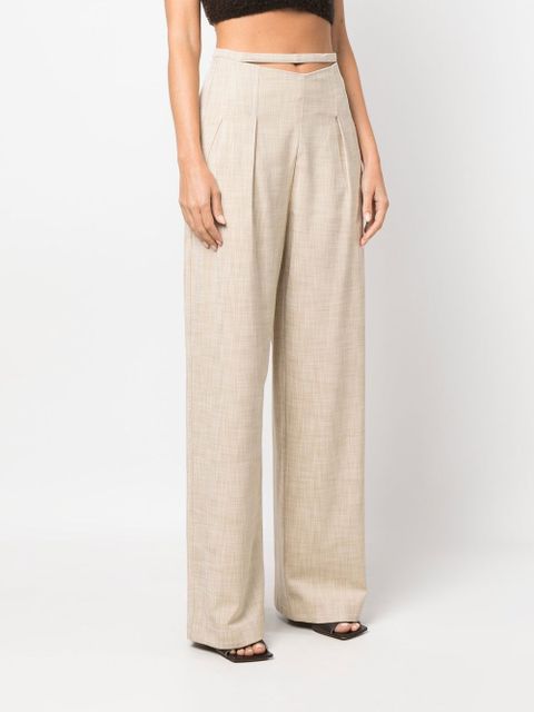 Cult Gaia cut-out wide-leg trousers - Neutrals