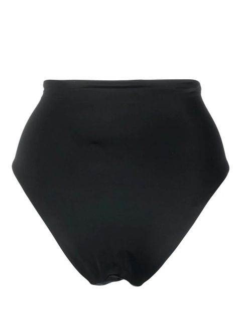 Self-Portrait high-waisted gathered bikini bottoms - Black