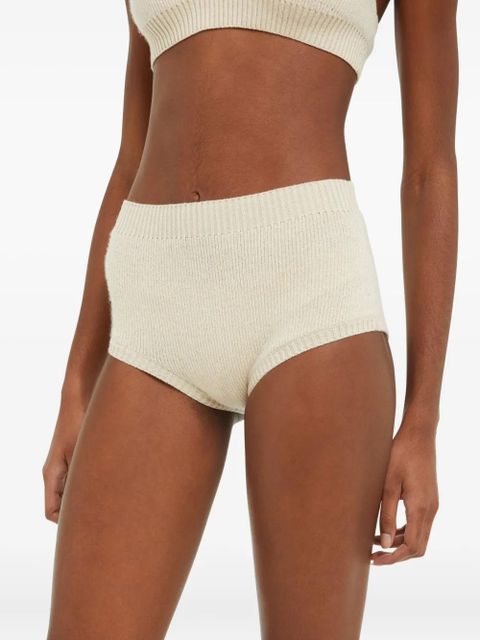 Alanui ribbed culotte shorts - Neutrals