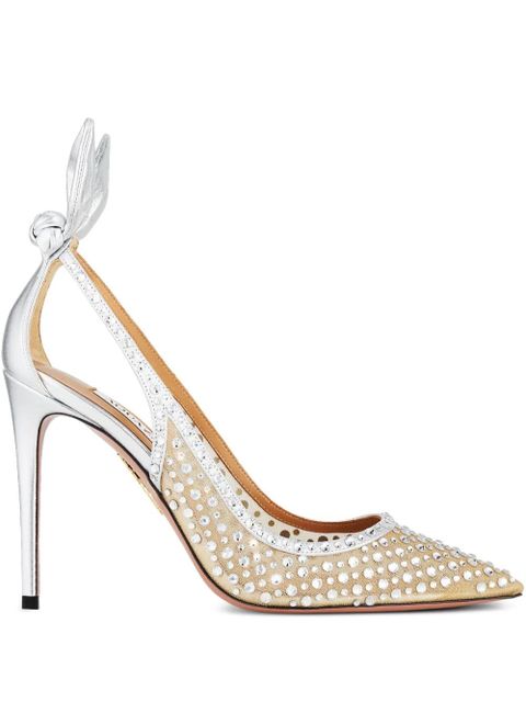 Aquazzura 105mm Bow Tie Crystal pumps - Silver - zdjęcie produktu nr 1