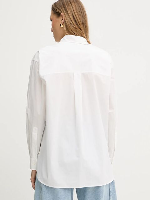 Pinko koszula bawełniana damska kolor biały relaxed z kołnierzykiem klasycznym 102476 A2CR