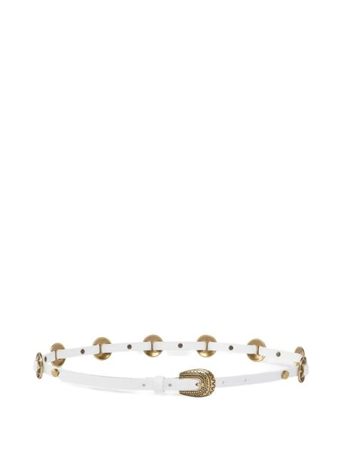 PINKO stud embellished leather belt - White - zdjęcie produktu nr 1