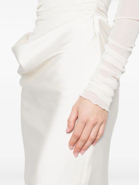 ROTATE BIRGER CHRISTENSEN ruched mesh mini dress - Neutrals