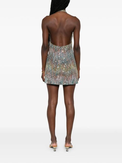 Missoni sequin-embellished halterneck mini dress - Brown