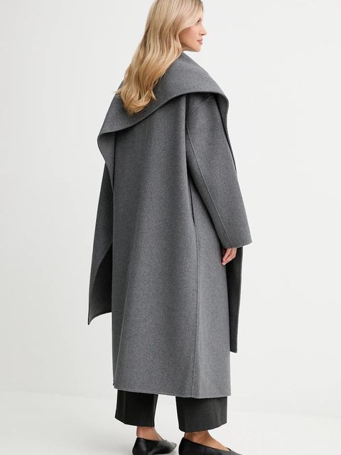 Calvin Klein płaszcz z dodatkiem wełny kolor szary LV044D555G