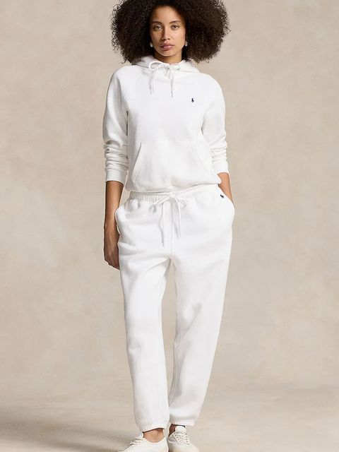 Polo Ralph Lauren bluza damska kolor biały z kapturem gładka 211943007