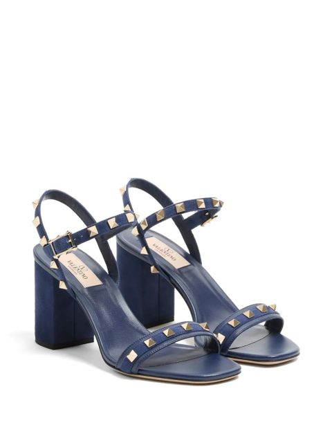 Valentino Garavani Rockstud kidskin sandals with strap 80mm - Blue - zdjęcie produktu nr 2