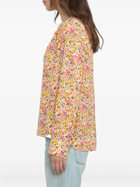 Zadig&Voltaire Tink floral-print V-neck tunic top - Yellow