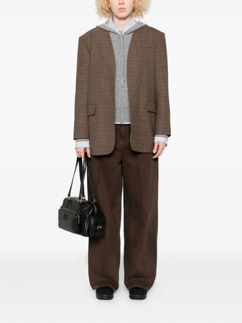 SANDRO checked-pattern blazer - Brown