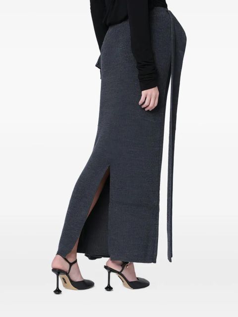 ENTIRE STUDIOS ribbed-knit long skirt - Grey