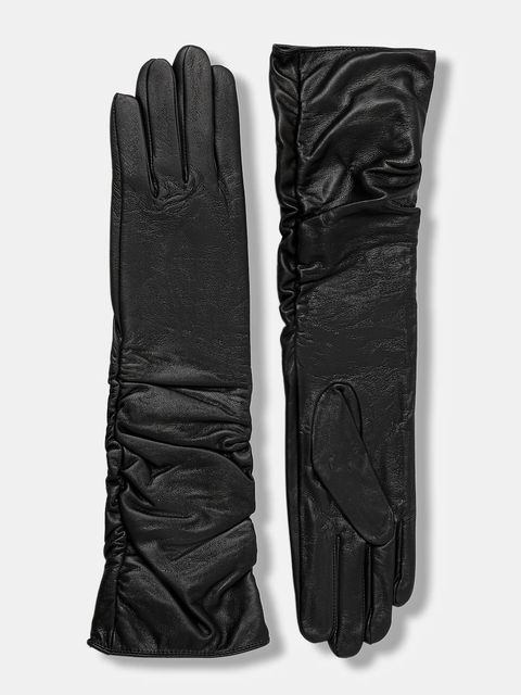 Answear.LAB rękawiczki skórzane damskie kolor czarny - zdjęcie produktu nr 2