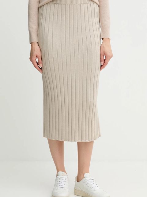 Calvin Klein Jeans spódnica kolor beżowy maxi ołówkowa LV047D306G - zdjęcie produktu nr 1