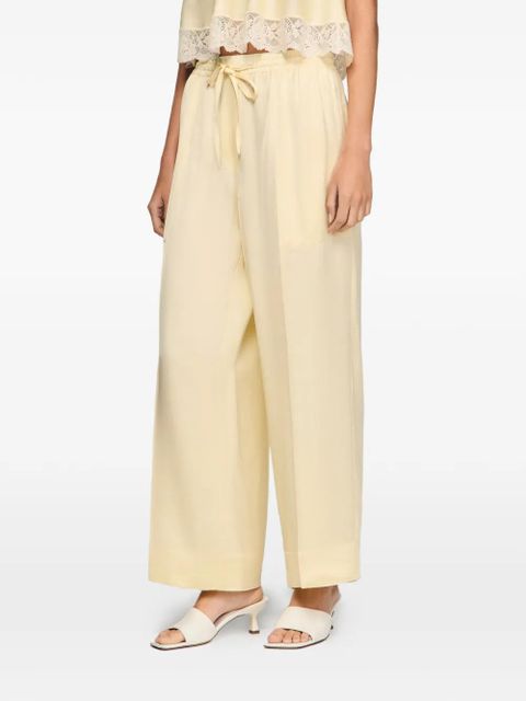 SANDRO drawstring palazzo trousers - Neutrals