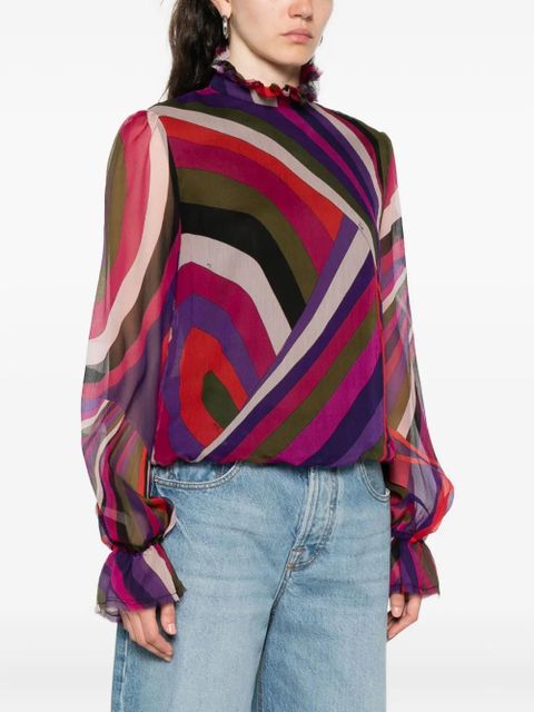 PUCCI abstract-print blouse - Pink