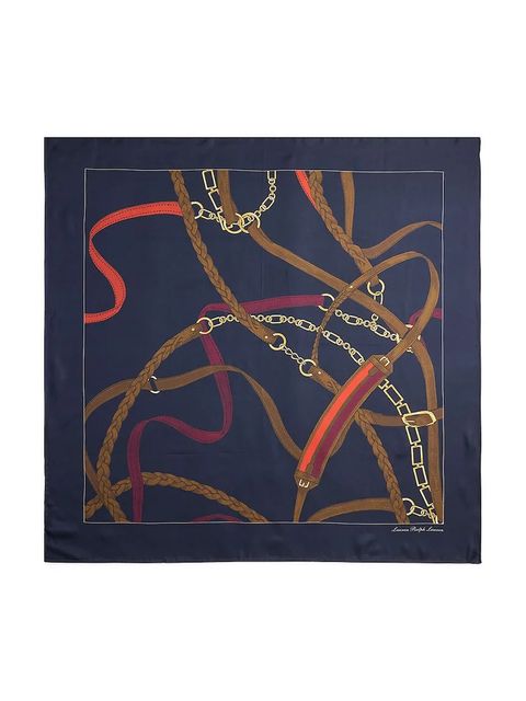 Lauren Ralph Lauren apaszka jedwabna damski kolor granatowy wzorzysta 454P09781 - zdjęcie produktu nr 2