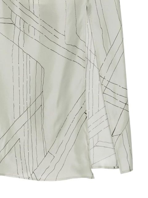Alysi graphic-print slit skirt - Green