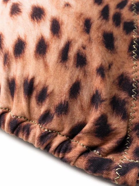 Reina Olga Scrunchie cheetah triangle bikini - Brown
