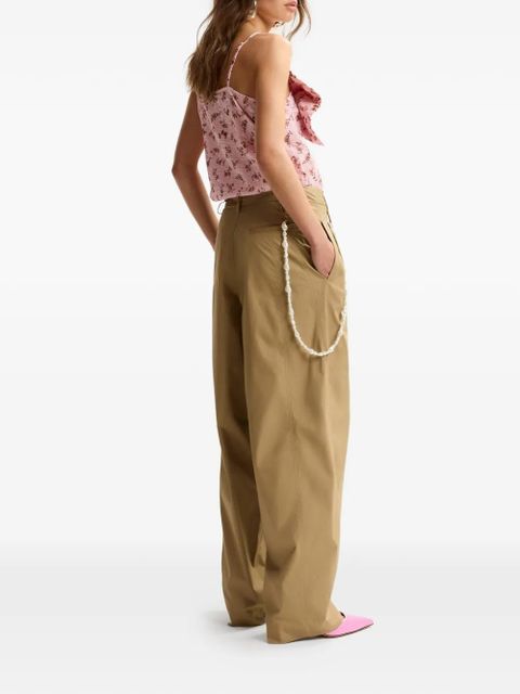 Essentiel Antwerp pleated pearl-detail trousers - Neutrals